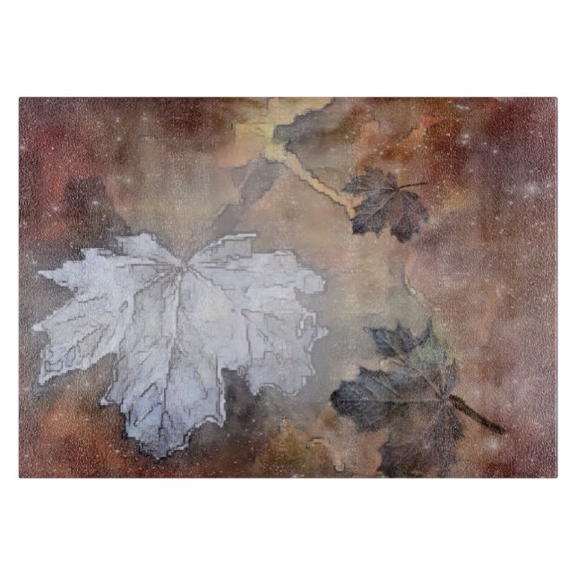 Rustic Wilderness Maple Leaves Cutting Board (Front)