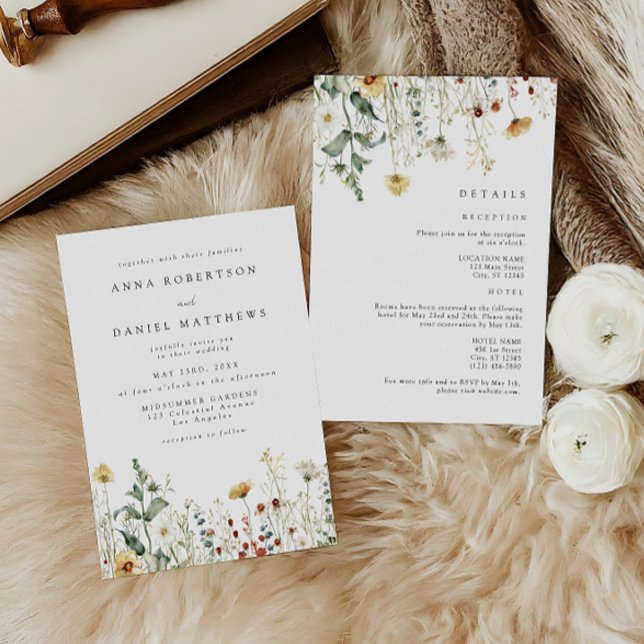 Rustic Wildflower All in One Wedding Invitation (Creator Uploaded)