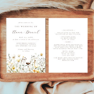 Rustic Wildflower All in One Wedding Invitation
