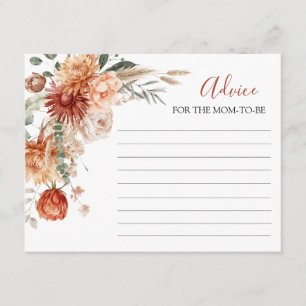 Rustic Wildflower Baby Shower Advice For Mummy Enclosure Card