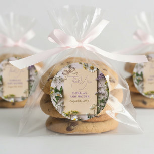 Rustic Wildflower Baby Shower Thank You Favour Classic Round Sticker