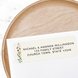 Rustic Wildflower Baptism Return Address Label
