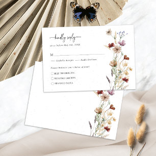 Rustic Wildflower Boho RSVP Card