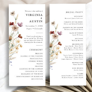 Rustic Wildflower Boho Wedding Program
