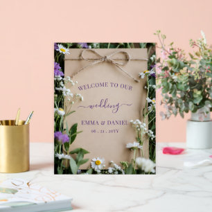 Rustic Wildflower Botanical Wedding Welcome sign