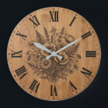 Rustic Wildflower Bouquet Wall Clock<br><div class="desc">Bring the peaceful beauty of a meadow into your home with this stunning rustic wildflower bouquet wall clock that celebrates the simple elegance of nature's garden. 🌼 Featuring a detailed bouquet of poppies, daisies, lavender, and ferns arranged in a natural cluster, all crafted on a warm wood-look design with Roman...</div>