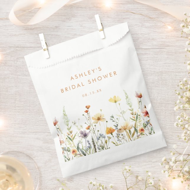 Rustic Wildflower Bridal Shower Favour Bag (Clipped)