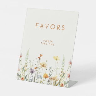 Rustic Wildflower Bridal Shower Favours Pedestal Sign