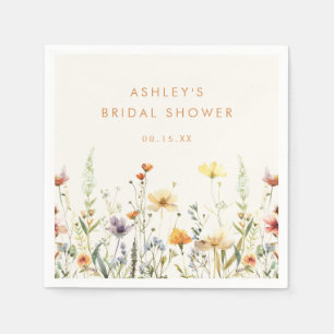 Rustic Wildflower Bridal Shower Napkin