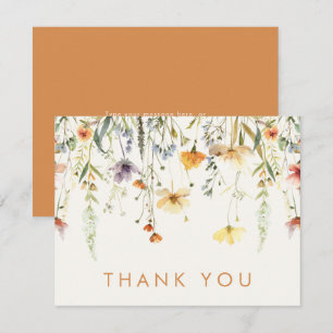 Rustic Wildflower Bridal Shower Thank You Card