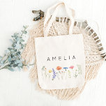 Rustic Wildflower Bridesmaid Name  Tote Bag<br><div class="desc">Rustic Wildflower Bridesmaid Name Tote Bag
Personalised tote bags are perfect for yourself,  or as a gift! These are also the perfect bride's gift or proposal gift.</div>