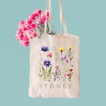 Rustic Wildflower Bridesmaid Name  Tote Bag<br><div class="desc">Rustic Wildflower Bridesmaid Name Tote Bag
Personalised tote bags are perfect for yourself,  or as a gift! These are also the perfect bride's gift or proposal gift.</div>