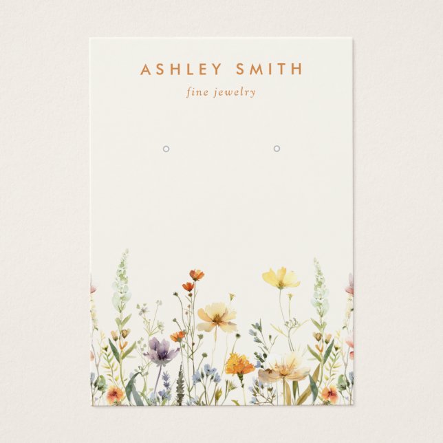Rustic Wildflower Earring Display Card (Front)