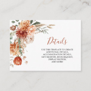 Rustic Wildflower Fall in Love Baby Shower Detail Enclosure Card