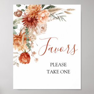 Rustic Wildflower Fall in Love Baby Shower Favours Poster