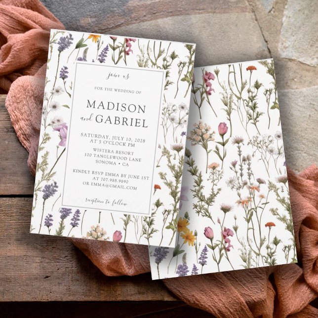 Rustic Wildflower Floral | Botanical Wedding Invitation (Creator Uploaded)