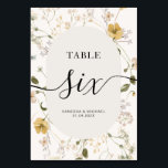 rustic wildflower floral fram wedding table number<br><div class="desc">rustic bohemian wildflower frame and lovely script</div>