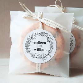 Rustic Wildflower Folk Wedding Classic Round Sticker