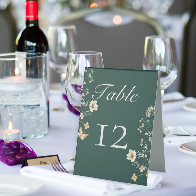 Rustic Wildflower Frame Emerald Green Wedding (Creator Uploaded)