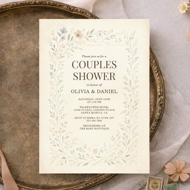 Rustic Wildflower Garden Boho Couples Shower Invitation (Creator Uploaded)