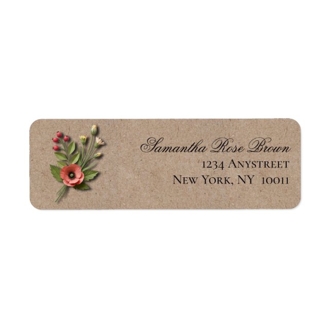 Rustic Wildflower Garden Return Address Label (Front)