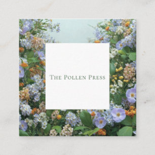 Rustic Wildflower Garden Square Business Card