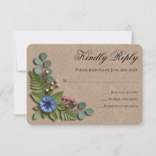 Rustic Wildflower Garden Wedding RSVP Card
