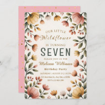 Rustic Wildflower Girl Birthday