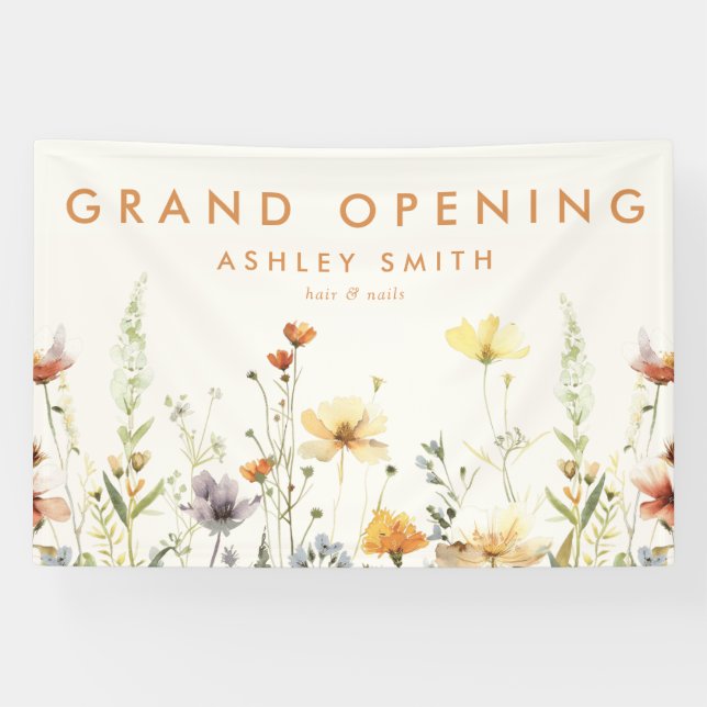 Rustic Wildflower Grand Opening Banner (Horizontal)