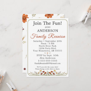 Rustic Wildflower Join The Fun Family Reunion Invitation
