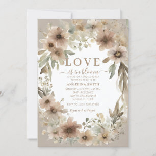 Rustic Wildflower Love is in Bloom Bridal Shower Invitation