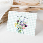 Rustic Wildflower Mason Jar Baby Boy Shower Thank You Card<br><div class="desc">Rustic Wildflower Mason Jar Baby Boy Shower Thank You Card</div>