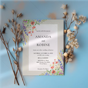 Rustic Wildflower Meadow Wedding Invitation