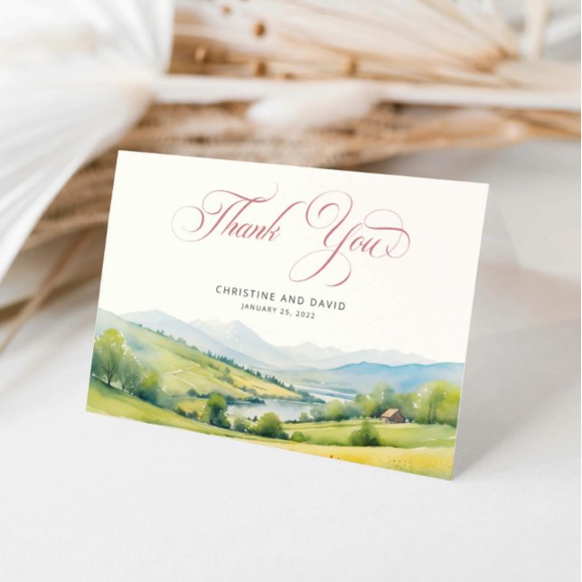 Rustic Wildflower Meadow Wedding Thank You Card (Creator Uploaded)