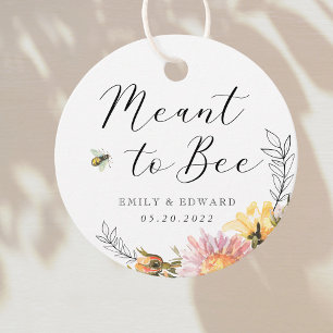 Rustic Wildflower Meant to Bee Wedding Favour Tags