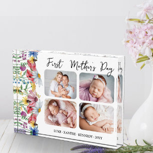 Rustic Wildflower Mother's Day 4 Photo Block