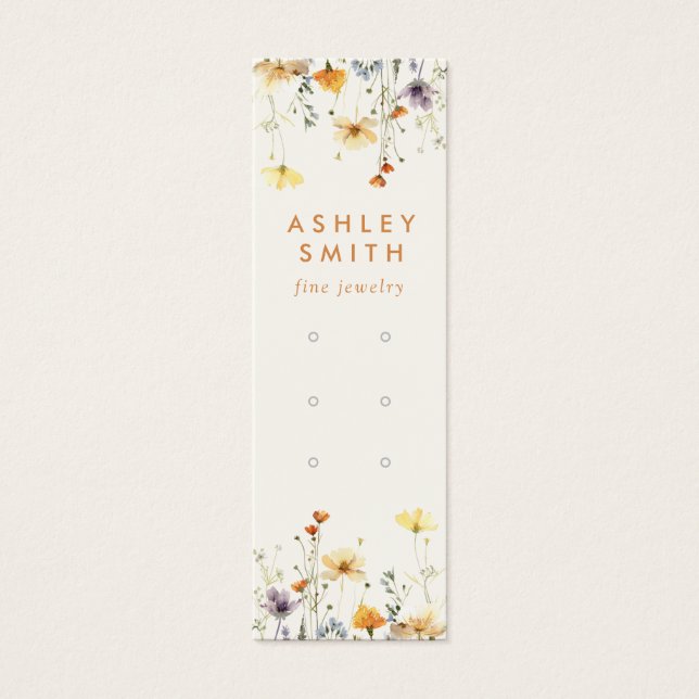 Rustic Wildflower Multiple Earring Display Card (Front)