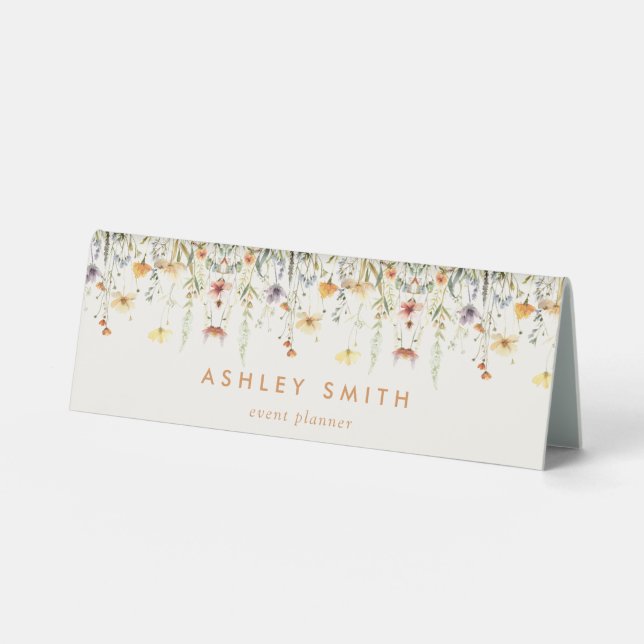 Rustic  Wildflower Name Plate Desk Sign (Front)