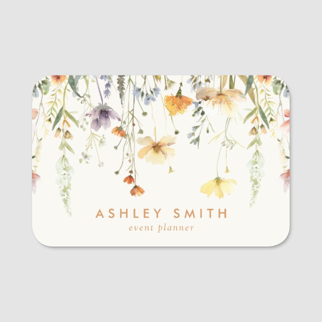 Rustic Wildflower Name Tag (Front)