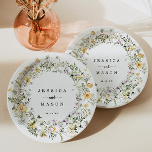 Rustic Wildflower Paper Plate