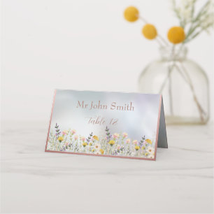 Rustic Wildflower Pastel Garden Wedding Place Card