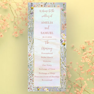 Rustic Wildflower Pastel Garden Wedding Program