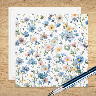 Rustic Wildflower Patterned Botanical Garden Card