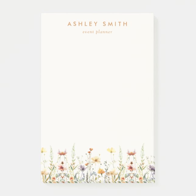 Rustic Wildflower Post-it Notes (Front)