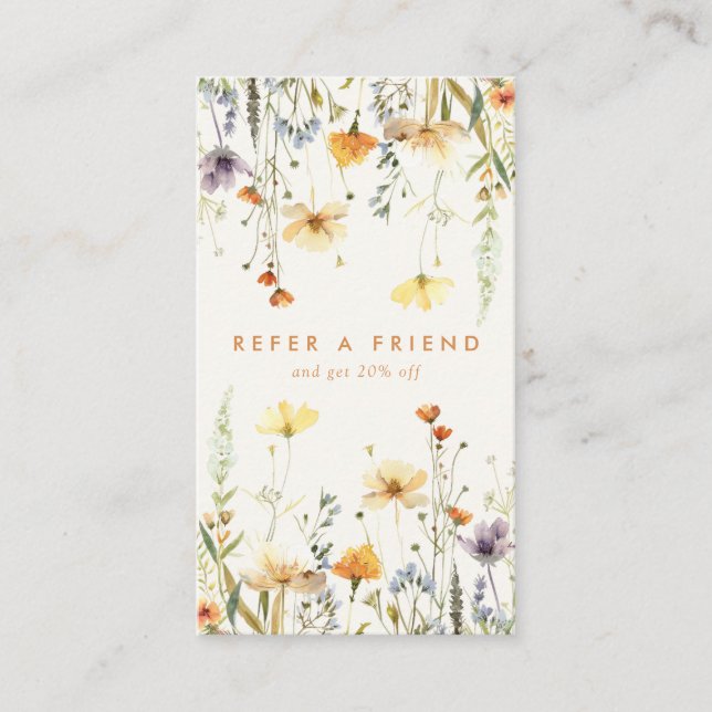 Rustic Wildflower Referral Card (Front)
