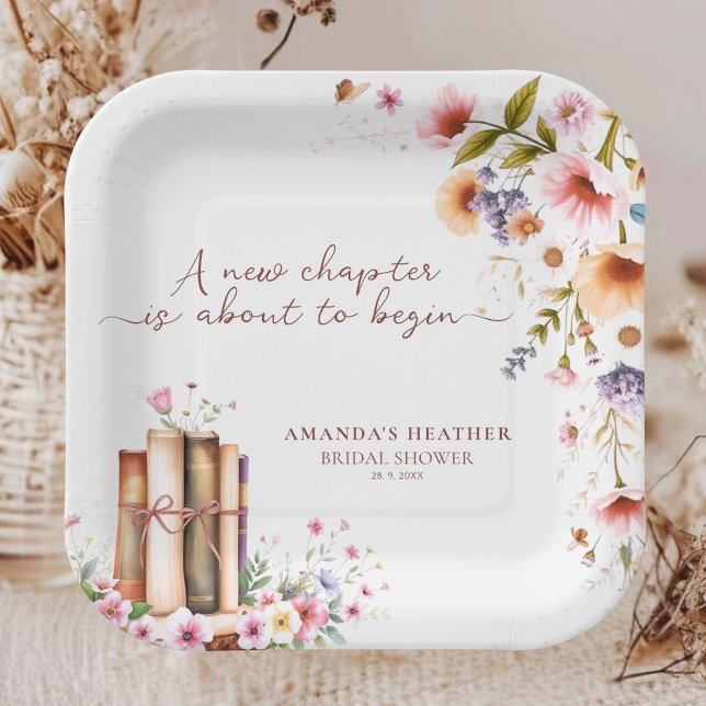 Rustic Wildflower Storybook Bridal Shower Party  Paper Plate (Creator Uploaded)