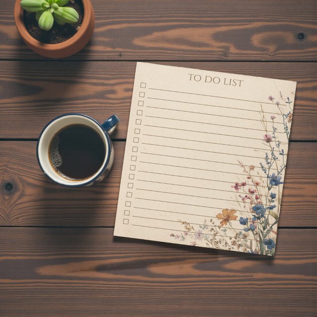 Rustic Wildflower To Do List Teacher Nature Gift Notepad (Rustic Wildflower To Do List Teacher Nature Gift Notepad)