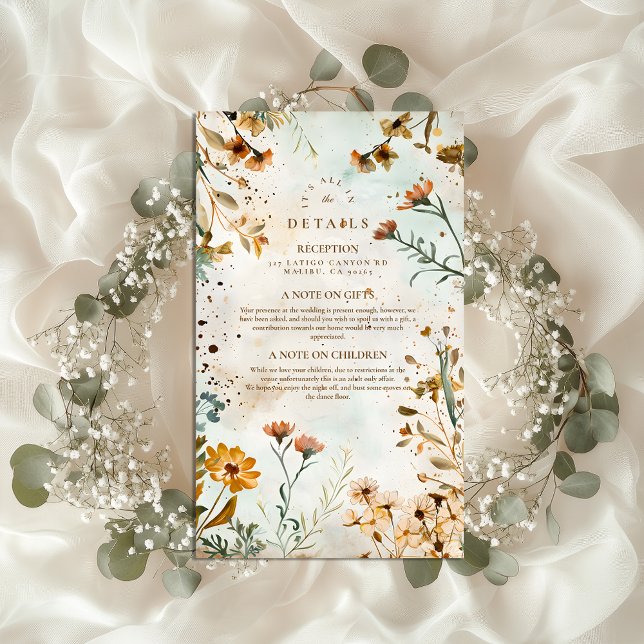 Rustic Wildflower Watercolor Wedding Enclosure Card (Creator Uploaded)