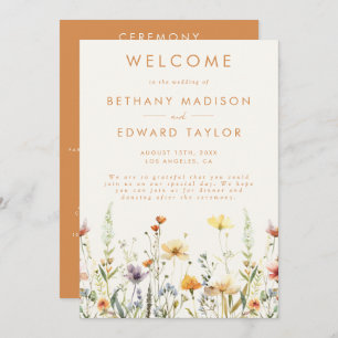 Rustic Wildflower Wedding Ceremony Program