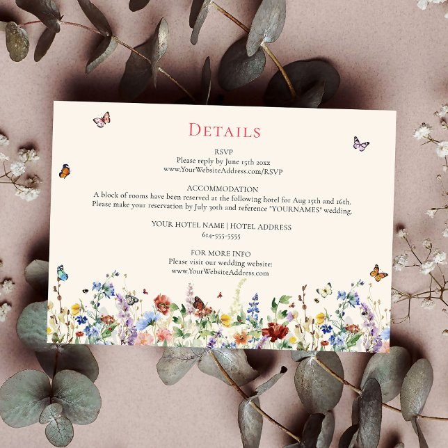 Rustic Wildflower Wedding Details Enclosure Card (Creator Uploaded)